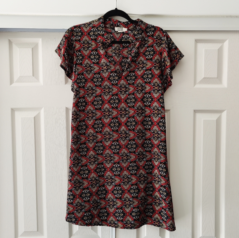 Molly  Bracken red À Line dress flowers print red